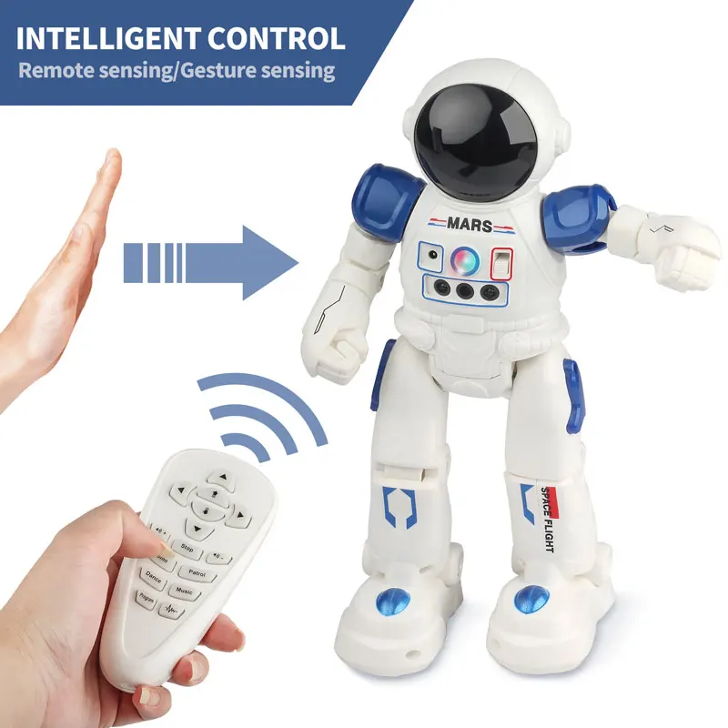 Inteligente rc robô gesto sensor de controle remoto spaceman programável dança cantar música brinquedo robótico eletrônico carga usb