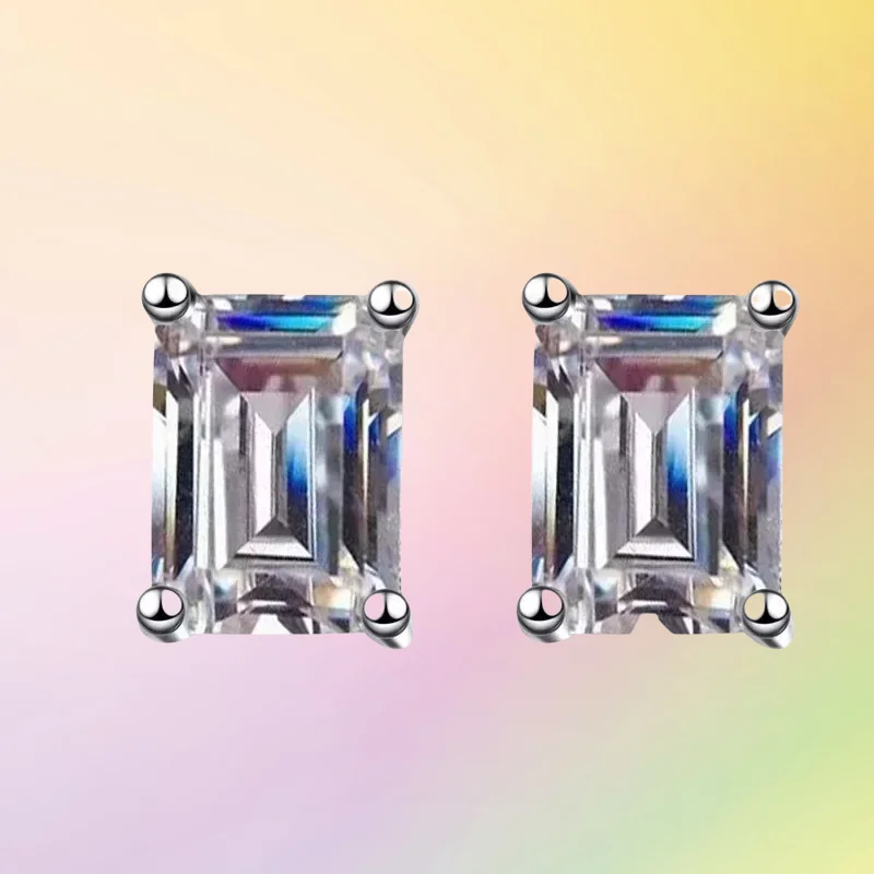

New Platinum PT950 Luxury Earrings with Authentication Certificate of Moissanite Diamond Dcolor 0.5/1/2CT Fine Jewelry for Women