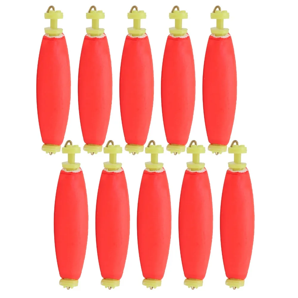 10PCS Durbable Oval Fishing Floats Clip-on EVA Foam Fishing Bobbers Lightweight Fishing Float Bobber for Anglers