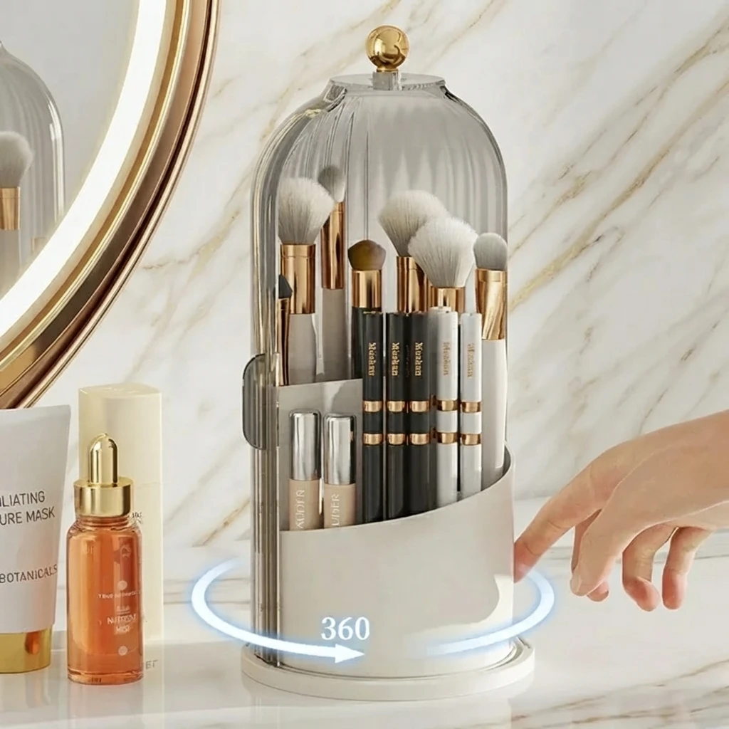 Make-up-Pinselhalter 360 °   Drehbarer Desktop-Make-up-Organizer für Lippenstift und Augenbrauenstifte