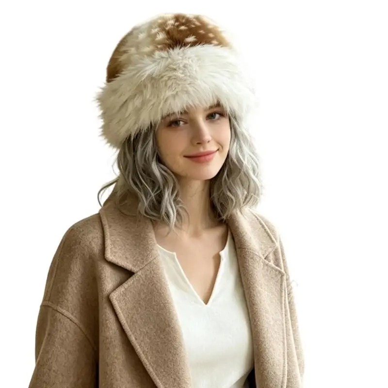 R7UF Cold-Weather Fisherman Hat with Soft Plush Texture, Extended Ear Coverage, and a Foldable for Winter Commuting