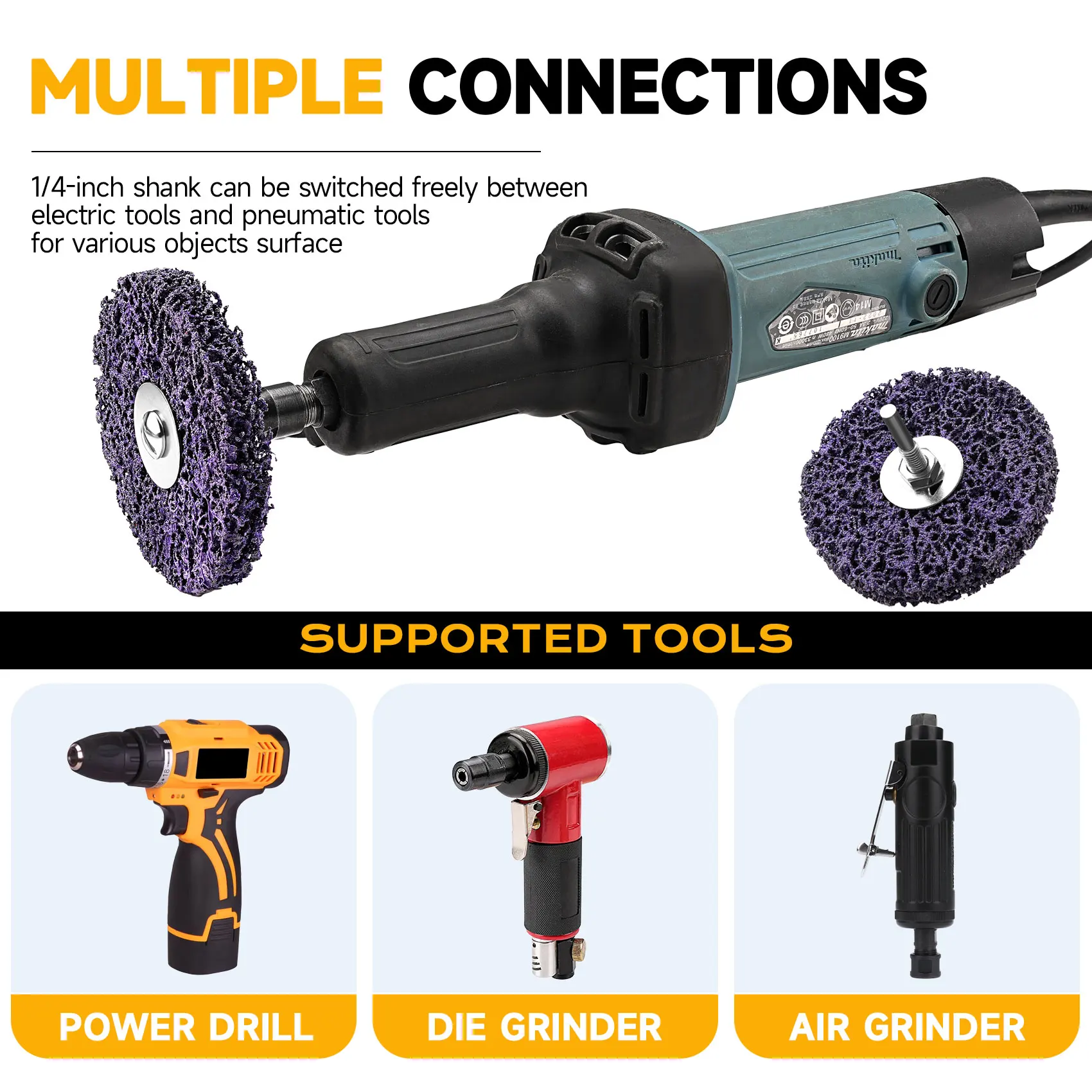 50/75/100 مللي متر المرجان شريط القرص 6 مللي متر عرقوب تنظيف قطاع عجلة الحفر الدورية أداة تجليخ لإزالة الصدأ المعدني Deburring 1 قطعة