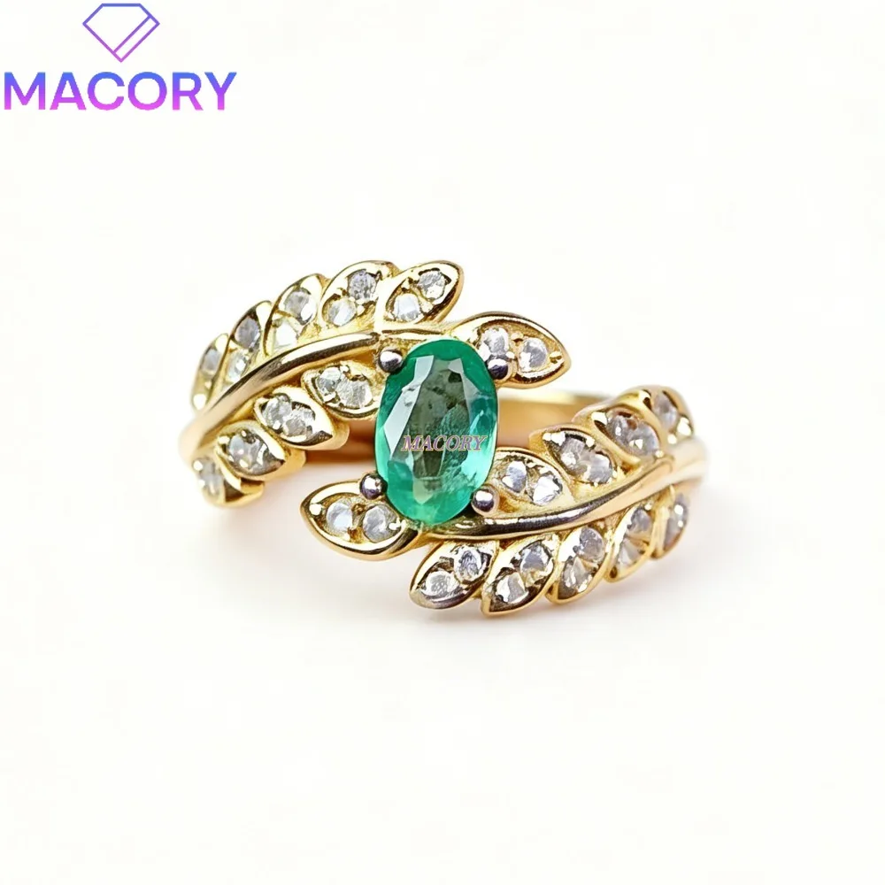 New Emerald Ring S925 Sterling Silver Ring for Women High-End Elegant Silver Jewelry Valentine's Day Christmas Anniversary Gift