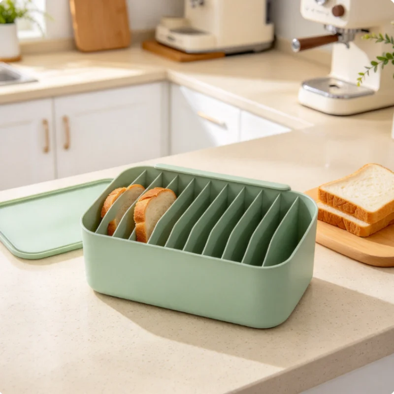 11-slot Silicone Bread Freezer Box Sourdough Storage, Flexible Container With Individual Compartments Reusable Bread Keeper