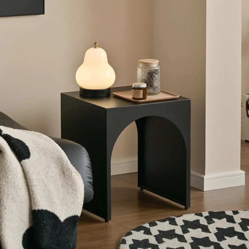 Creative Iron Side Table for Small Spaces Artistic Sofa End Table with Storage Multifunctional