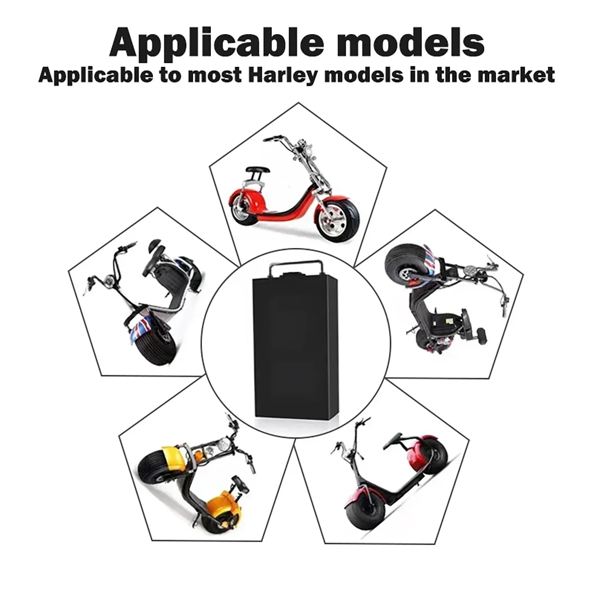 Harley 60V 12Ah - 21Ah 18650 Electric Scooter Battery Pack for 250W~1000W Motorcycle + 67.2V Charger