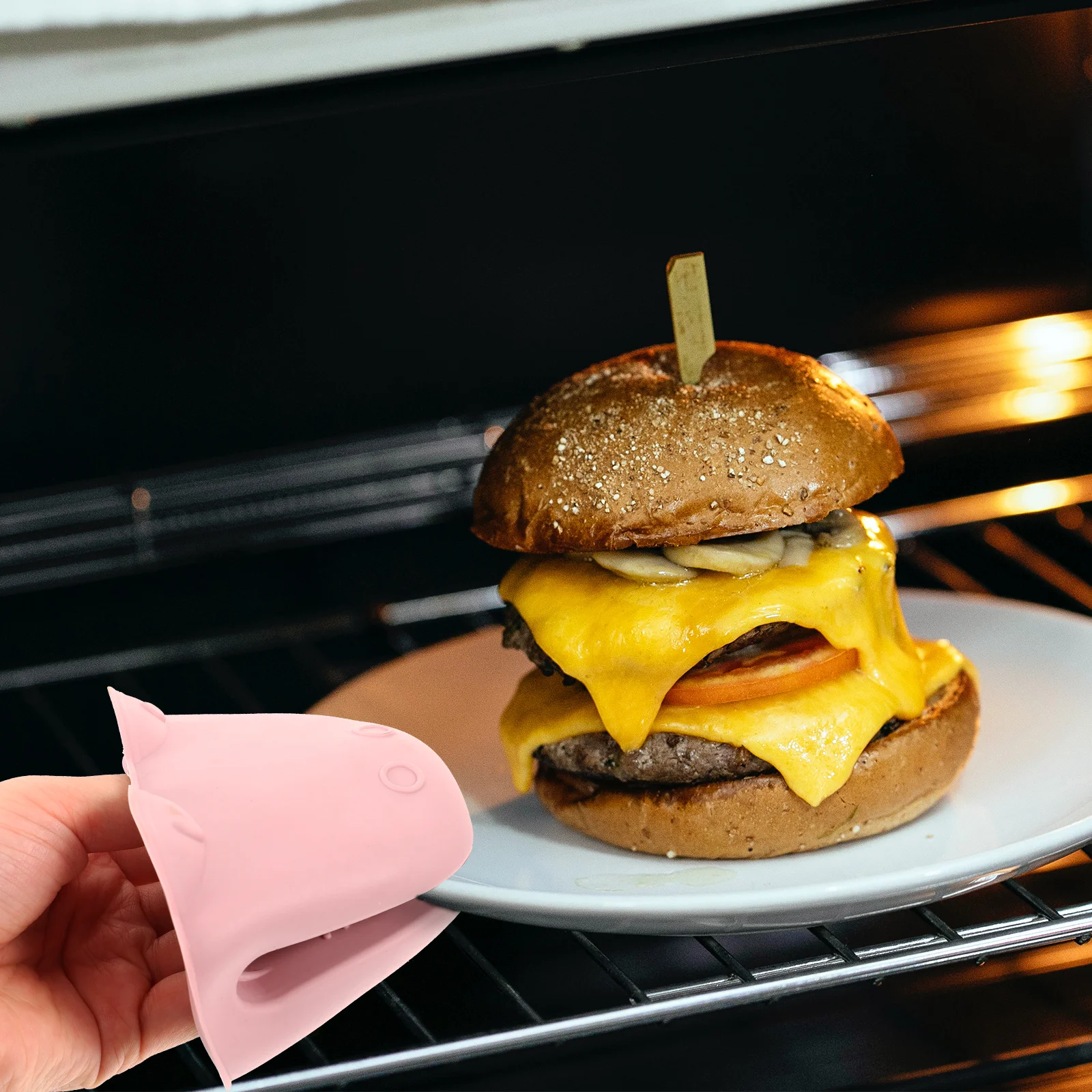 

3Pcs Heat Resistant Cooking Oven Gloves Cartoon Hippo Shape Anti-Scalding Protective Gloves for Baking Microwave Oven Grill