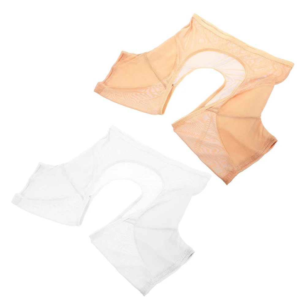 2 قطعة وسادة عرق تحت الإبط للنساء سترة مرنة قابلة للتنفس ملابس آمنة بدون بقع طوال اليوم وسادات عرق تحت الإبط قميص قصير