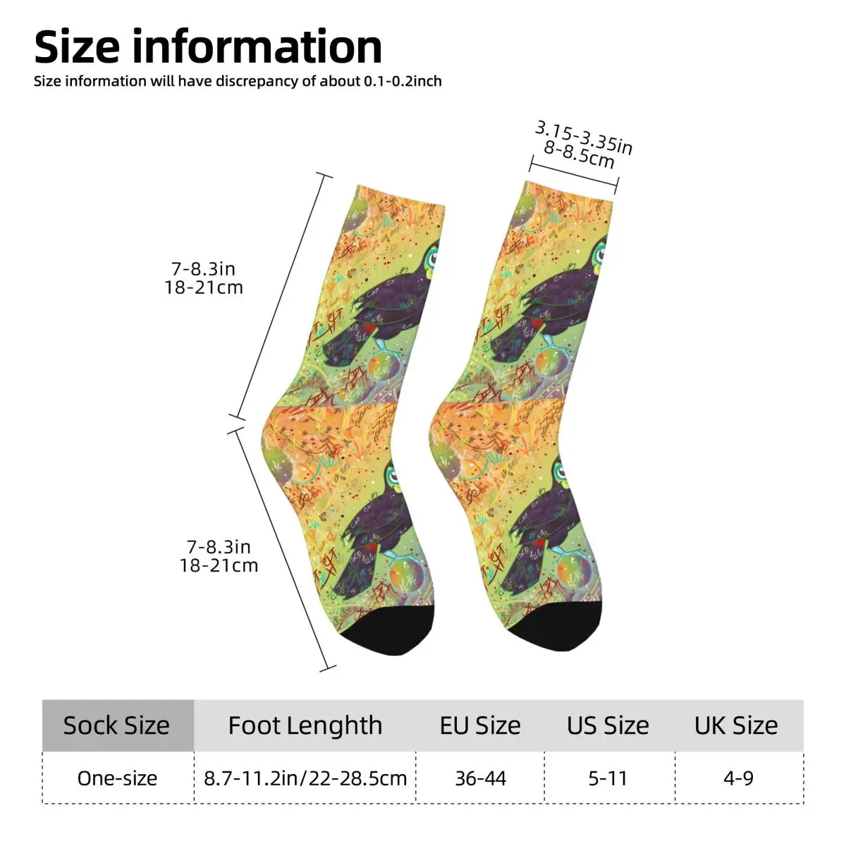 Funny Crazy Sock for Men Toucan Can Do It Hip Hop Harajuku Seamless Pattern Printed Boys Crew Sock Casual Gift