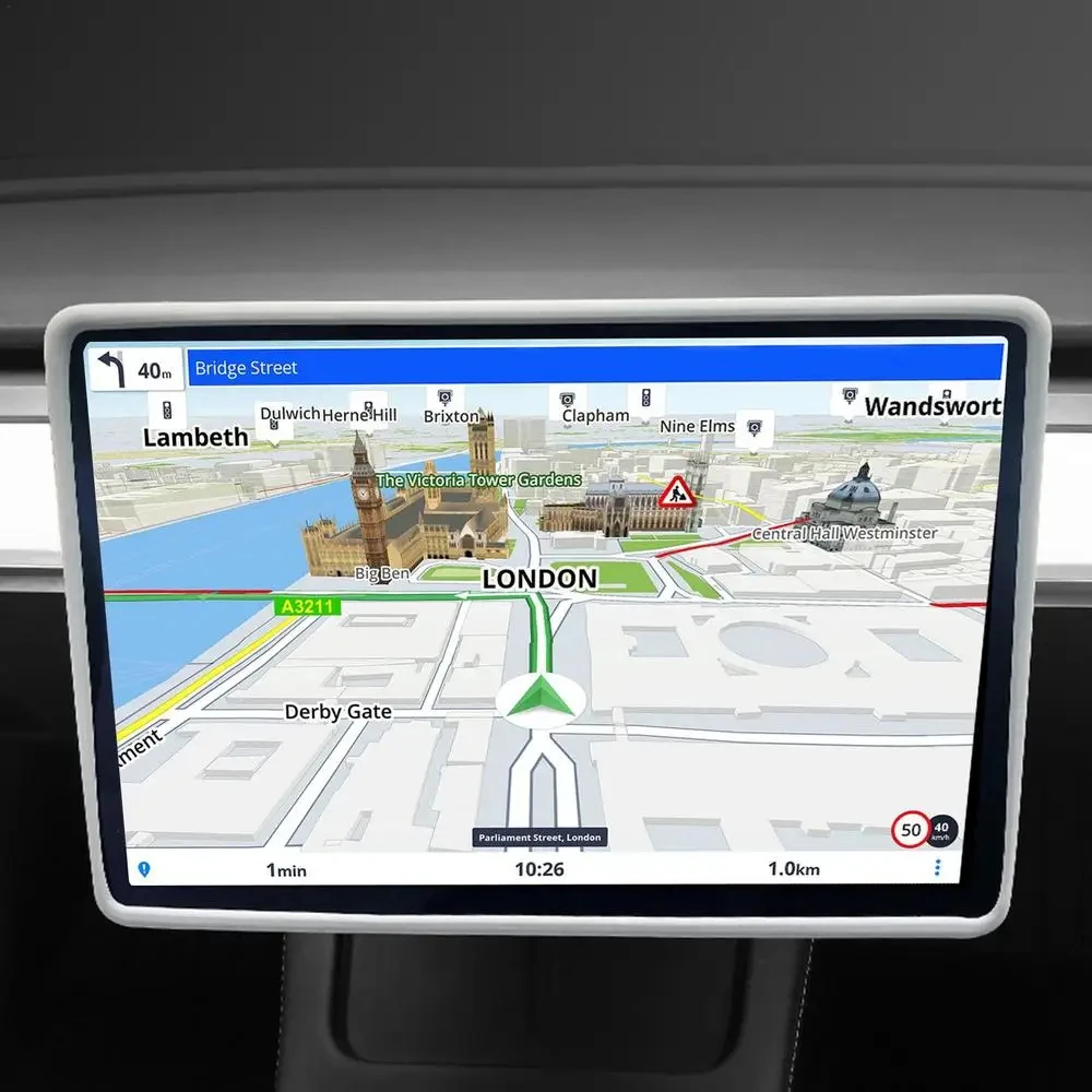 

Car Screen Protector Frame Cover for Tesla Model 3 Model Y 2017-2023 Center Console Navigation Screen Trim Cover Accessories