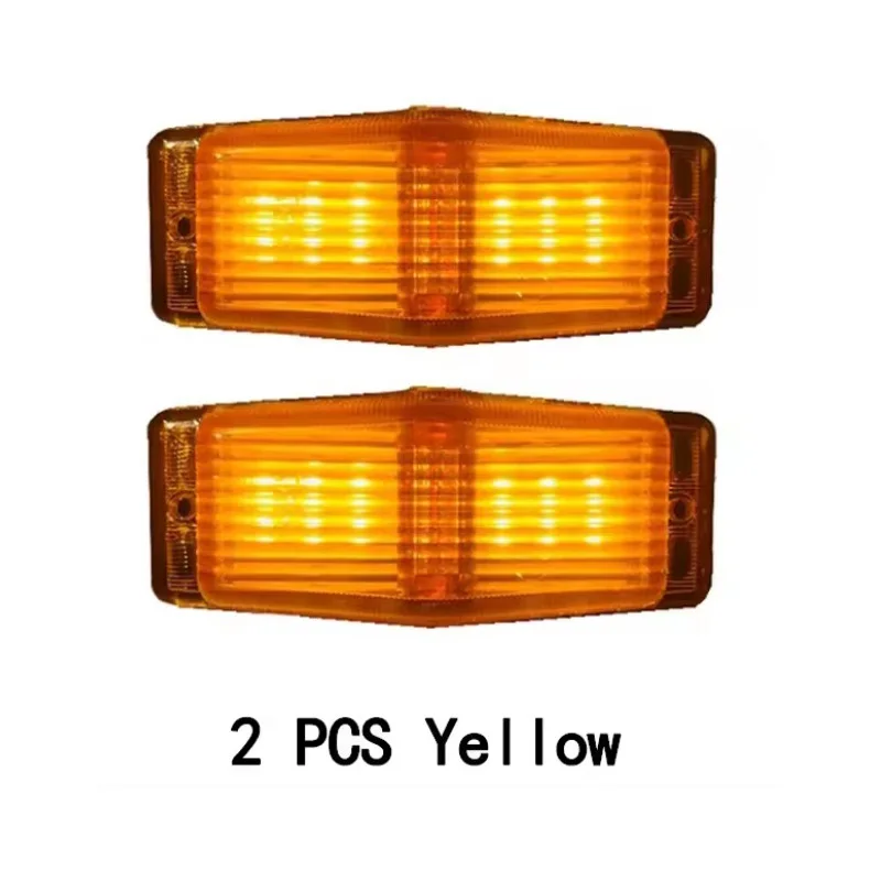 2 PCS Led Amber OR White Front Grill Lamp Fit For Volvo Scania Benz Man Renault Daf Truck Marker Light Front Grill Double Lamp