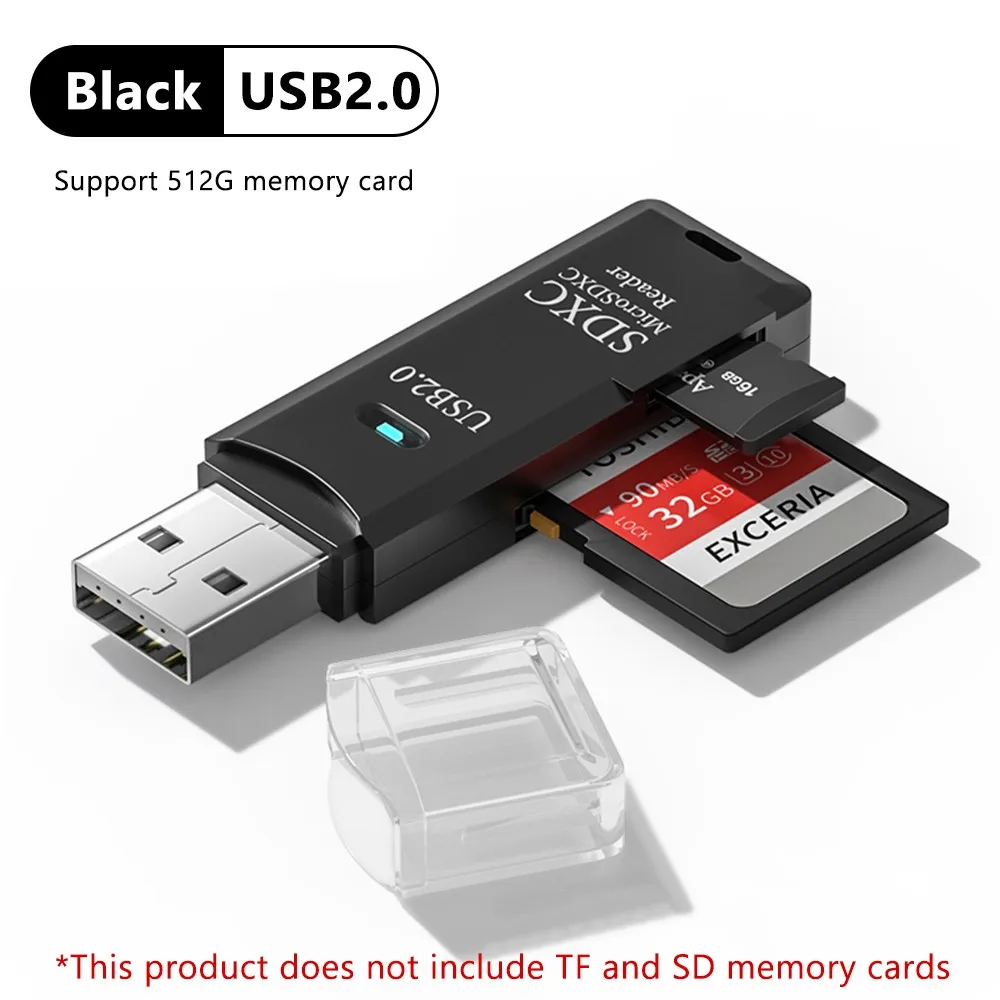 2-in-1 USB3.0/2.0 Kaartlezer USB3.0 Naar SD TF Geheugenkaartlezer USB Flash Drive Kaartlezer Adapter Voor PC Laptops Accessoires - afbeelding 1