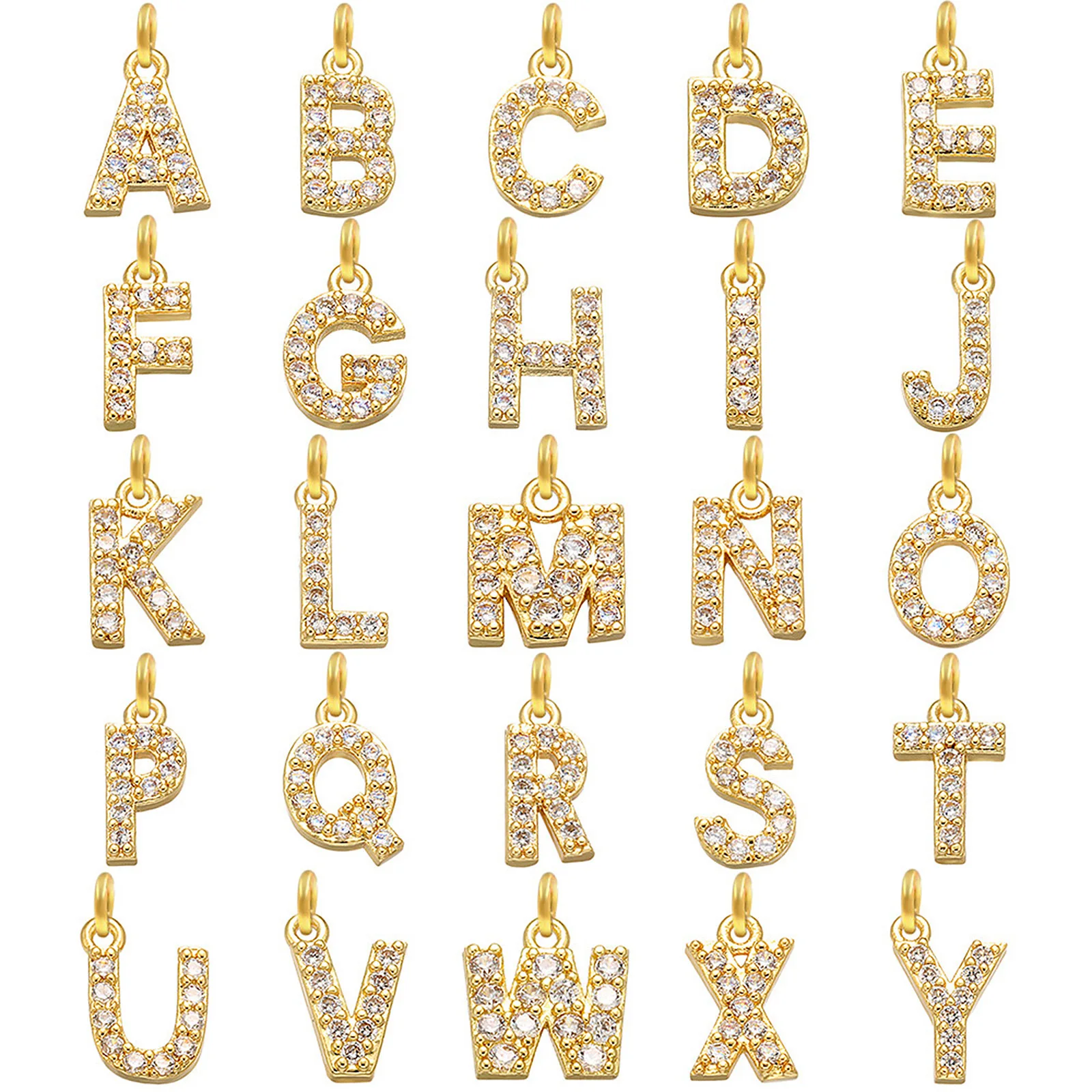 Diy Charms for Make Earrings Bracelet Necklace Lovely Alphabet for Jewelry Making Supplies Gold Color Excellent Quality