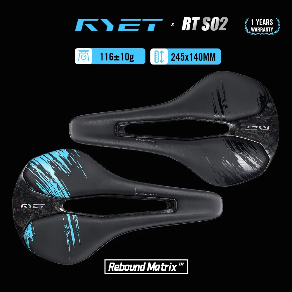 2025 RYET كامل الكربون دراجة السرج 116 جرام خفيفة 7x9 مللي متر الكربون القضبان 245x140 مللي متر ايرو للطريق الجبلية الحصى سباق الدراجات مقعد