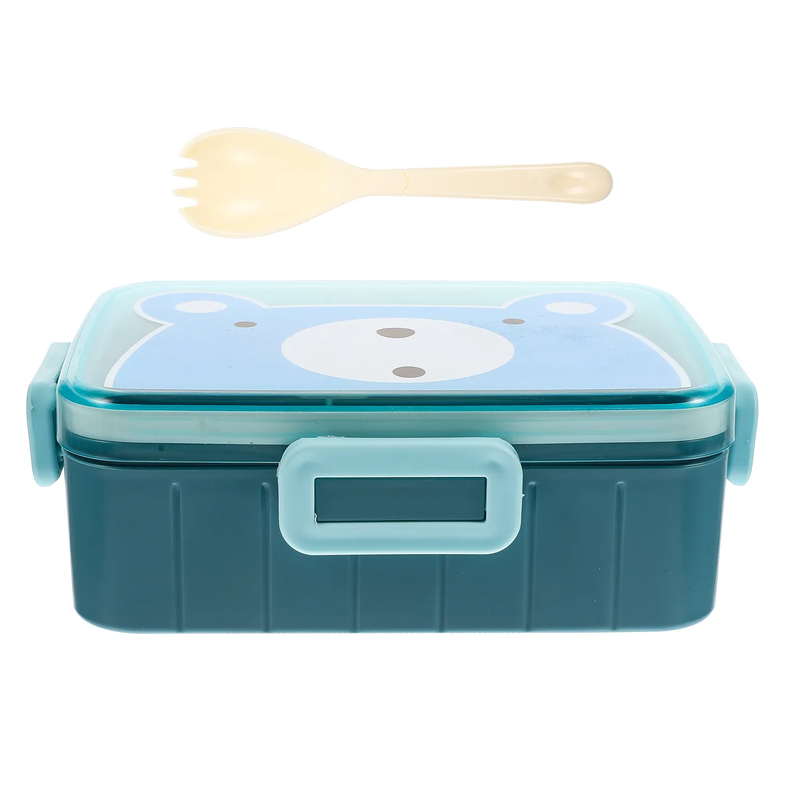 

Plastic Kids Bento Box Leak Proof Sealing Design Divided Compartments Japanese Style Cute Cartoon Lid for Student Pupil Food