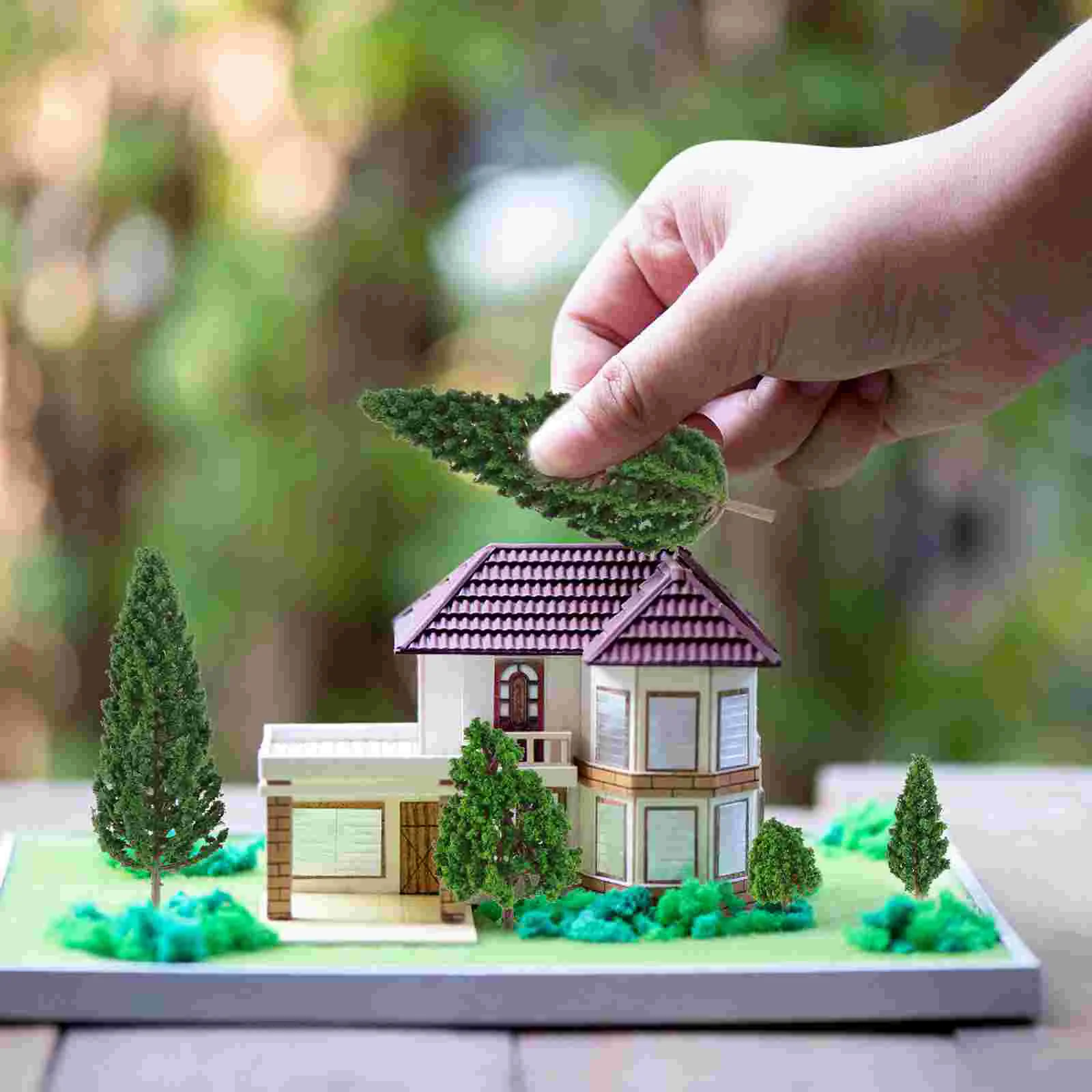 22pcs Green Mini Tree Set Scenery Architectural Landscape Model Trees Model tree set Mini border tree