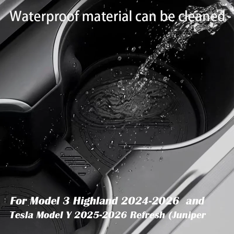 For Tesla Model Y (2025-2026) and Model 3 (2024-2026) Centre console slot sliding stopper cup holder attachment fixture view 2
