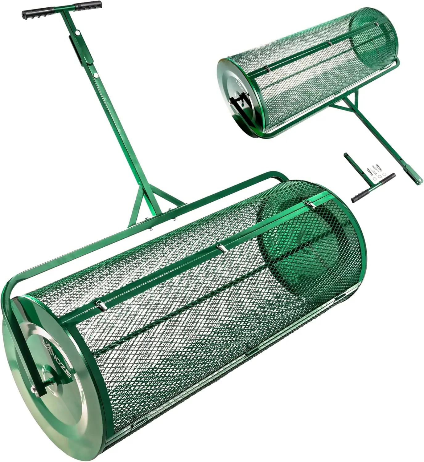 Lawn & Garden Spreaders - 44 Inch Heavy Duty Metal Mesh Basket Push/Tow Spreader - Compost Peat Moss Top Soil Mulch