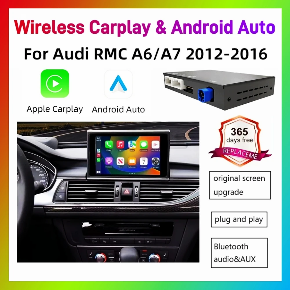 ANYFAR Wireless Carplay Android Auto Interface Retrofit Kits For Audi A6 C7 A7 2012-2016 RMC System Decoder Box Module Airplay