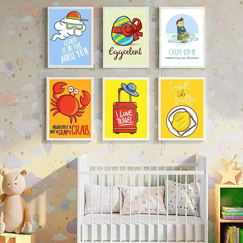 

Cute Funny Cartoon Quote Nursery Wall Art Canvas Painting Prints Home Wall Decor Kids Bedroom Baby Room Lovely Art Décor