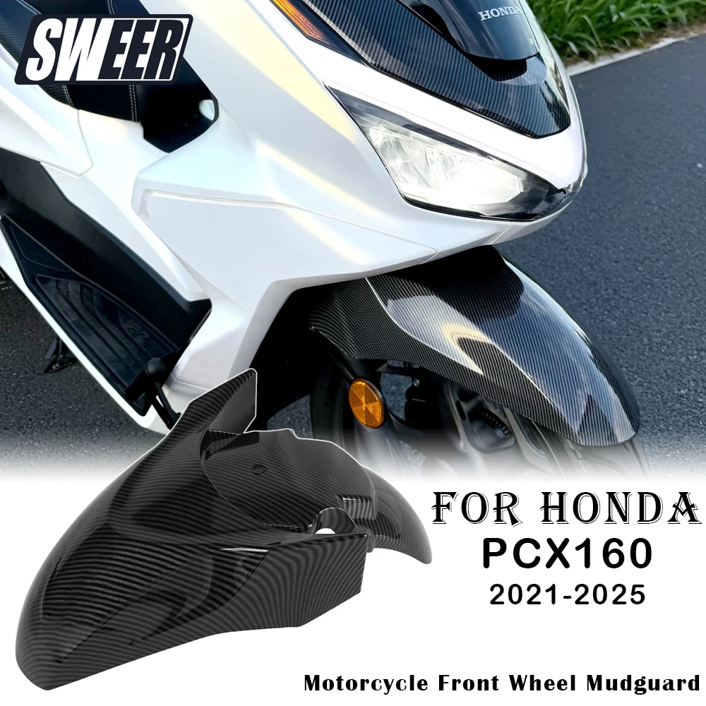 

Motorcycle Front Fender Carbon Fiber Fit For Honda PCX160 2021-2025 Front Wheel Mudguard Water Splash Protection Shell Guard