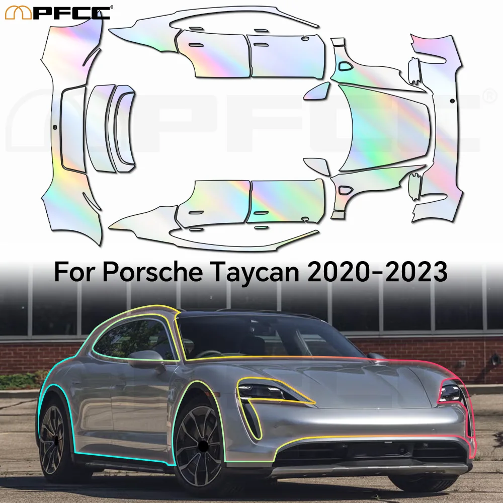 

For Porsche Taycan 2020-2023 9Mil TPU PPF Anti-scratch Precut Paint Protection Film UV Protection Exterior Car Accessories