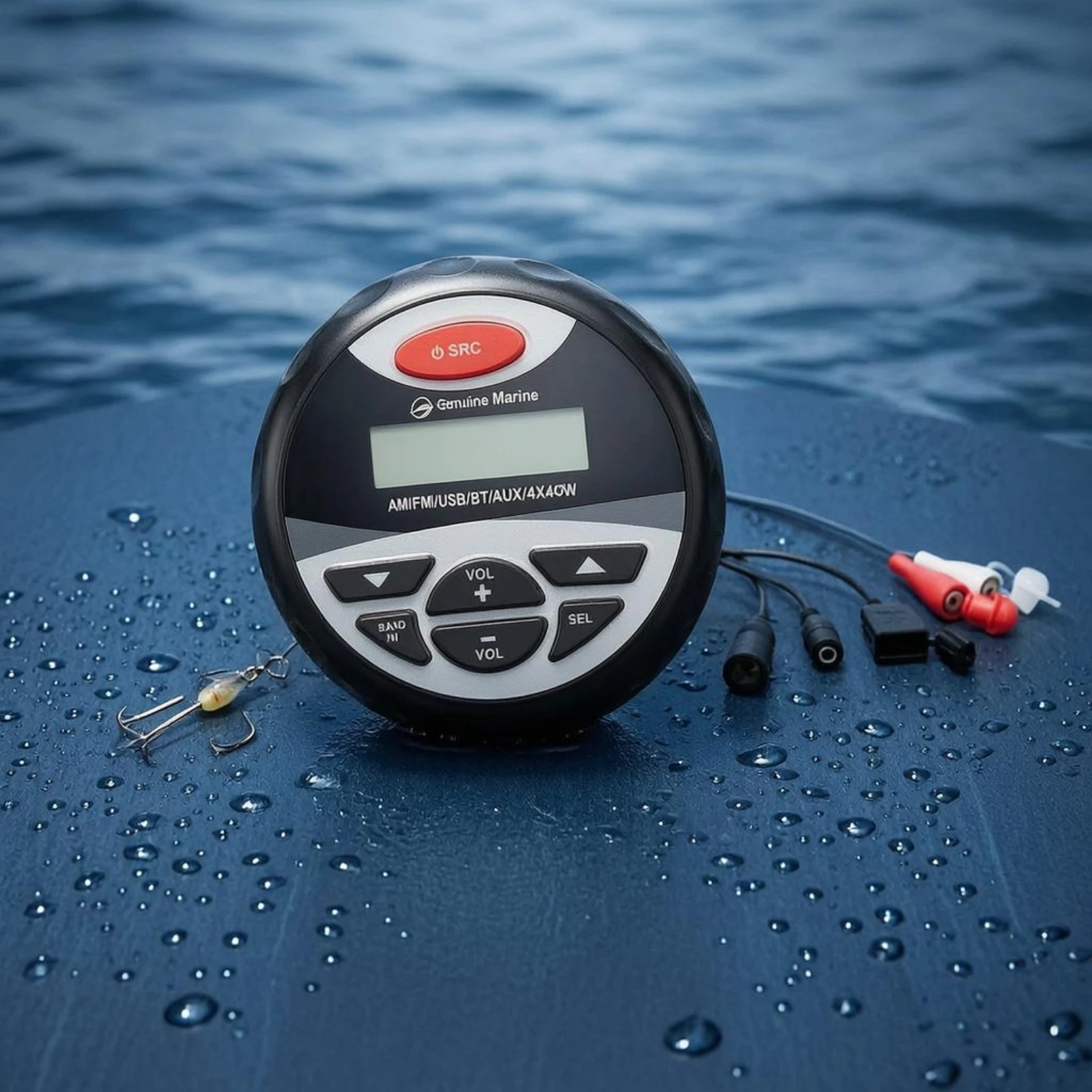 Marine Stereo Receiver USB Bluetooth Marine Stereo Vehicle Electronics LED Display for Boats