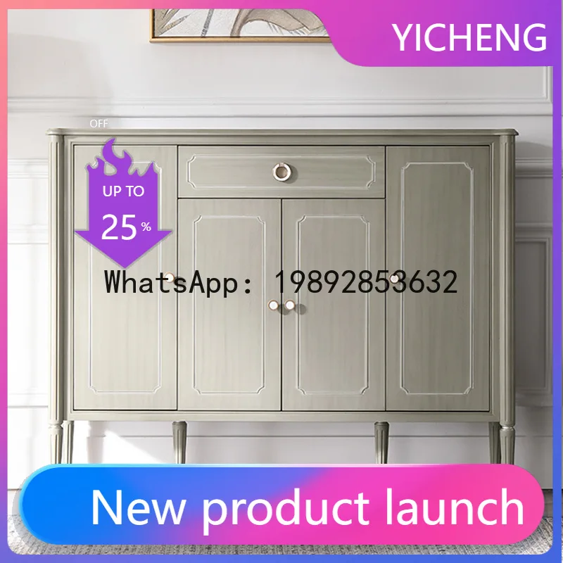 

Hys accessible luxury solid wood shoe cabinet small apartment living room decoration cabinet casual entrance hall entrance