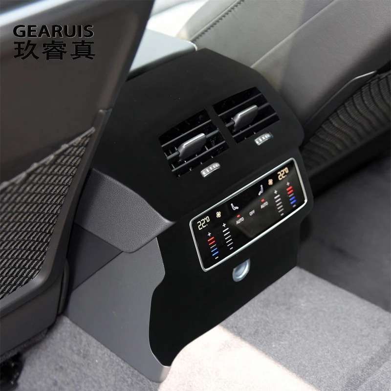 

Suede leather Car Wrapping ABS For Audi A6 C8 A7 2019-2022 Car Styling Rear Air Condition Outlet Vent decoration Cover Stickers