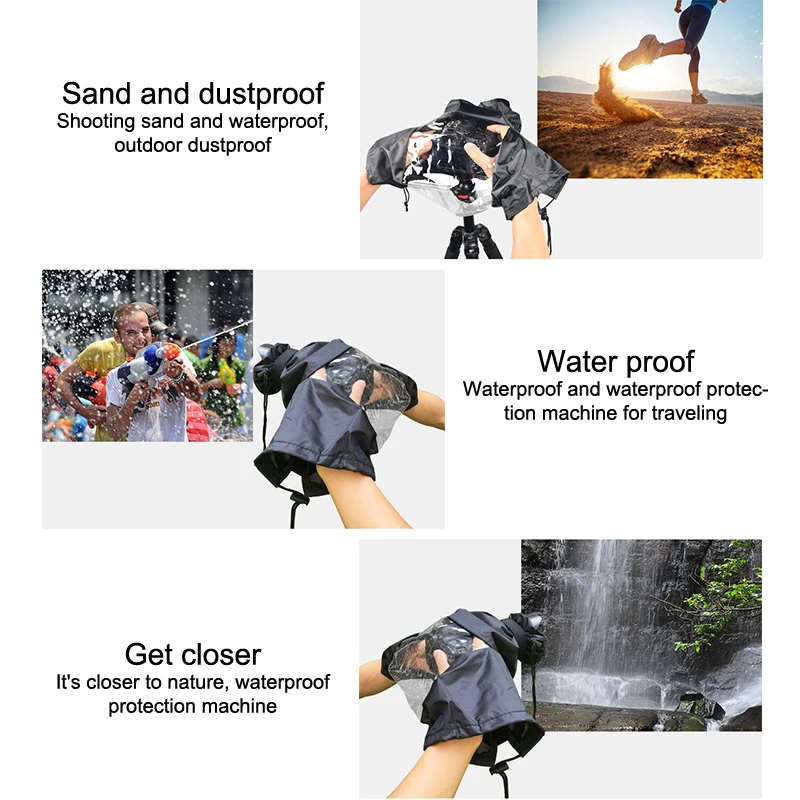 กล้องกันน้ํา Rain Cover เสื้อกันฝนป้องกันฝุ่นสําหรับ Canon Nikon Panasonic Fuji กล้อง DSLR อุปกรณ์เสริม