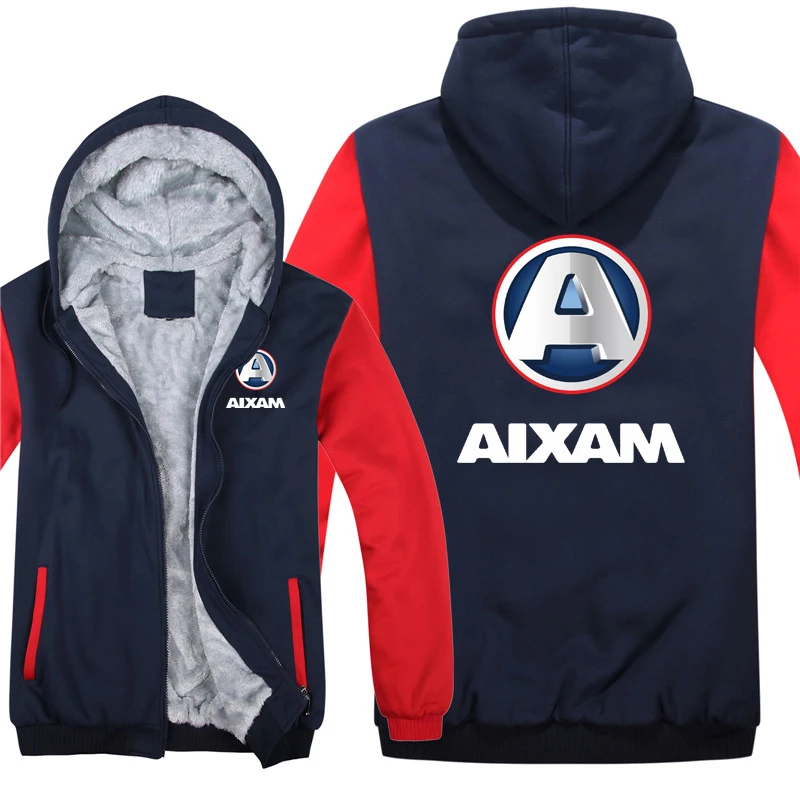 Winter Aixam Hoodies Zipper Thick Unisex Aixam Sweatshirt Man Warm Coat Fleece Streetwear Jacket