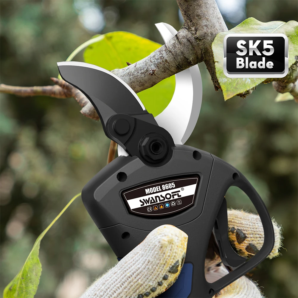 SWANSOFT electric pruning shears SW-8605 40MM Brushless Cordless Scissors Battery Powered Tree Branch Pruner For 21V Battery