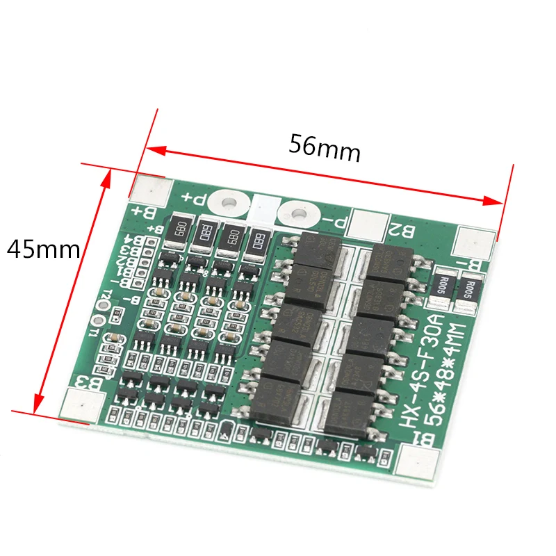 4S 30A 14.4V Balancer PCB BMS 18650 Lipo Li-ion Lithium Battery Protection Board LiFePO4 4S BMS Balancing Charging Circuit PCM