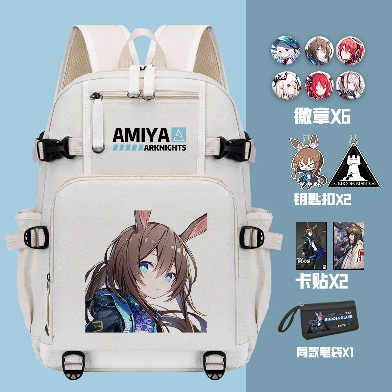 Anime Game Arknights Cos Skadi Dusk Exusiai Nian Texas Amiya Etc. Unisex Casual Simple Niche High Appearance Level Backpack