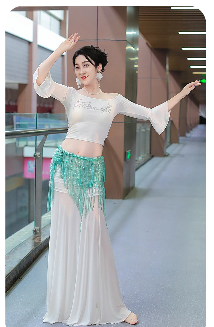 2025 novas saias de dança do ventre high end sexy meia comprimento saia grande balanço adulto feminino dança oriental desempenho traje