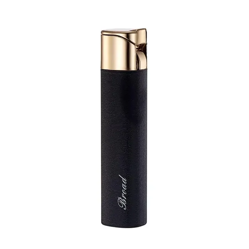 Portable cylindrical high-end lighter, metal windproof direct blue flame inflatable lighter, men\'s high-end gift lighter