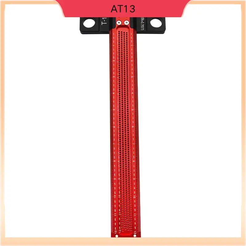 AT13 Woodworking Scribe T-Type Square Hole Scribing Ruler Crossed-Out Line Drawing Marking Gauge Carpenter Measuring