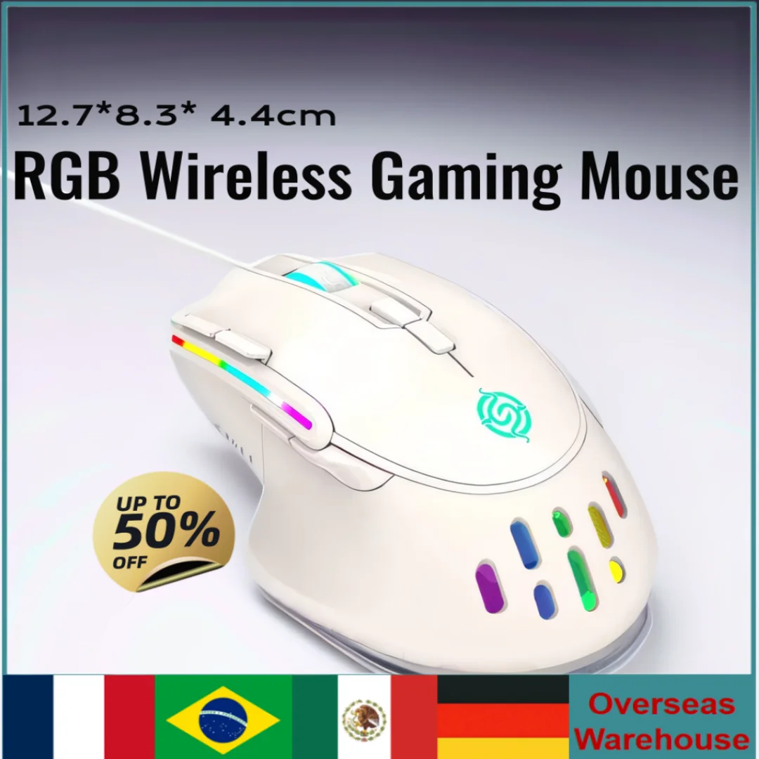 New RGB Rechargeable Wireless Gaming Mouse Desktop Computer Notebook Office Gaming Accesories Mouse  Esports Colorful Gift