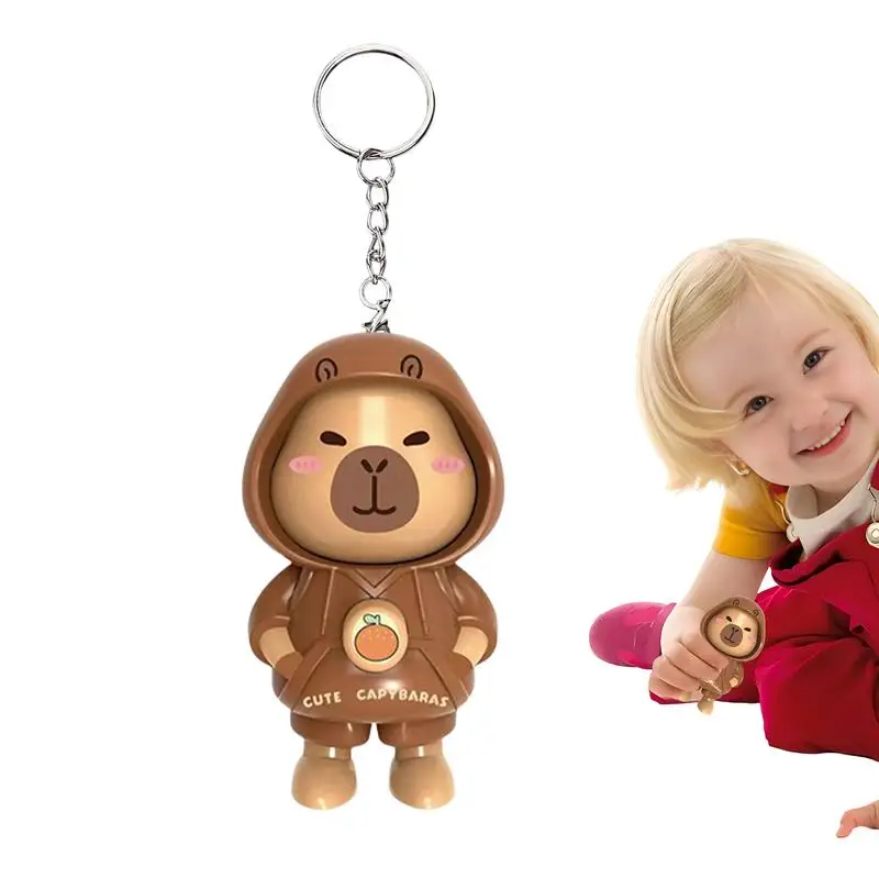 Capybara Doll Toy Cute Capybara Fidget Toy Face Changing Doll Toy Keychain Pendant Manual 3 Expressions Table Ornament For