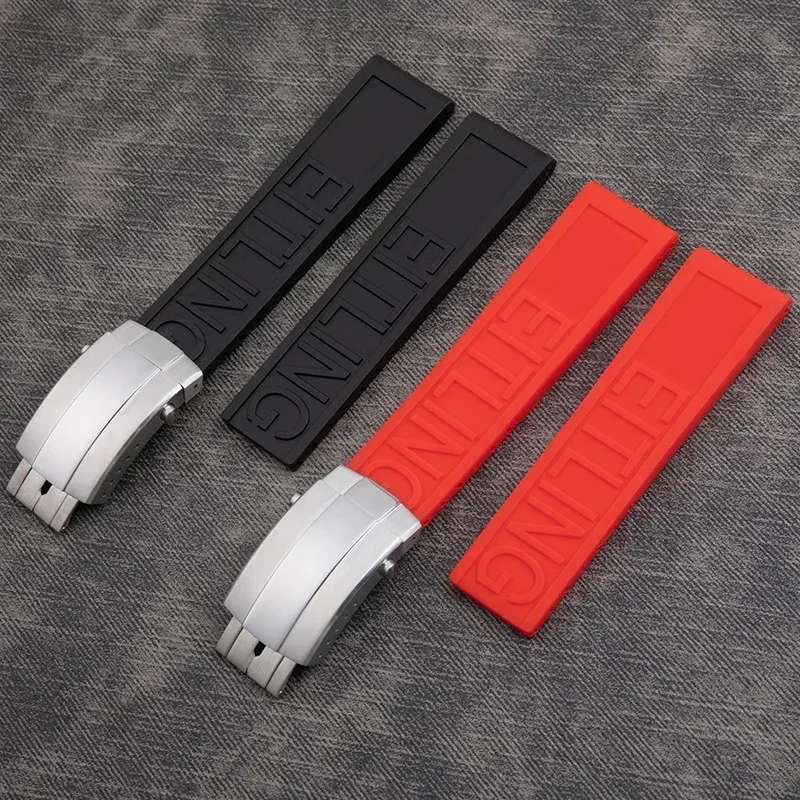 22 مللي متر 24 مللي متر سميكة إلكتروني ساعة مطاطية الفرقة اكسسوارات ل بريتلينغ حزام المنتقم التراث Superocean معصمه مقاوم للماء