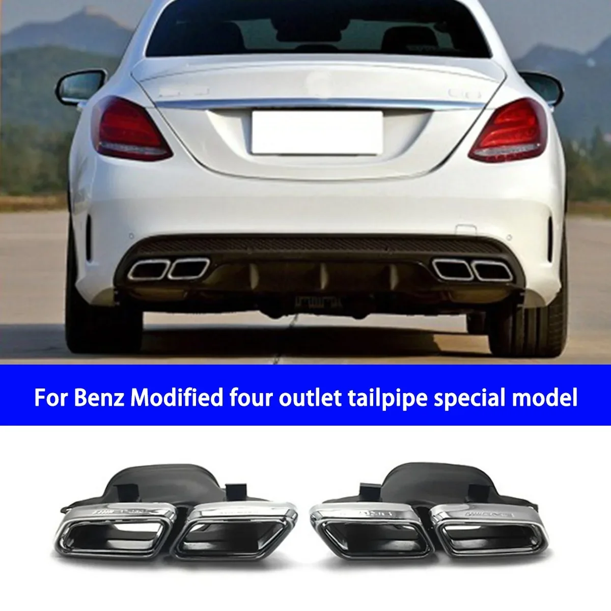 Suitable for Mercedes Benz EC Class W212 W222 AMG Exhaust Modification with Tailpipe Quad Exhaust