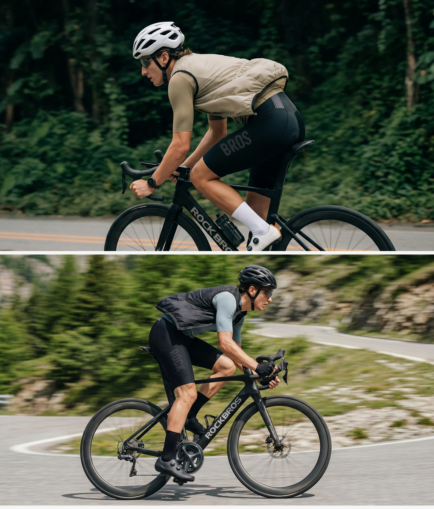 ROCKBROS Herren-Radlerhose, Sommer, 3D-Druck, mit integriertem Polster, antibakterielle, atmungsaktive Fahrrad-Latzhose. – Detail 27