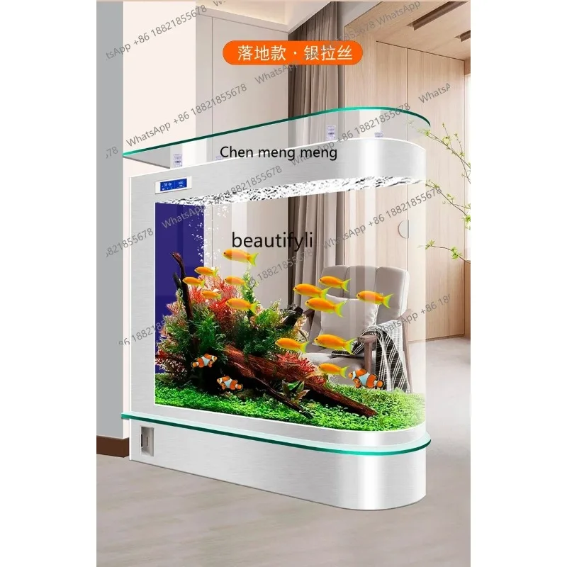 F181 Living room household screen floor-to-ceiling goldfish tank medium and large circulating filtration water-free aquarium R