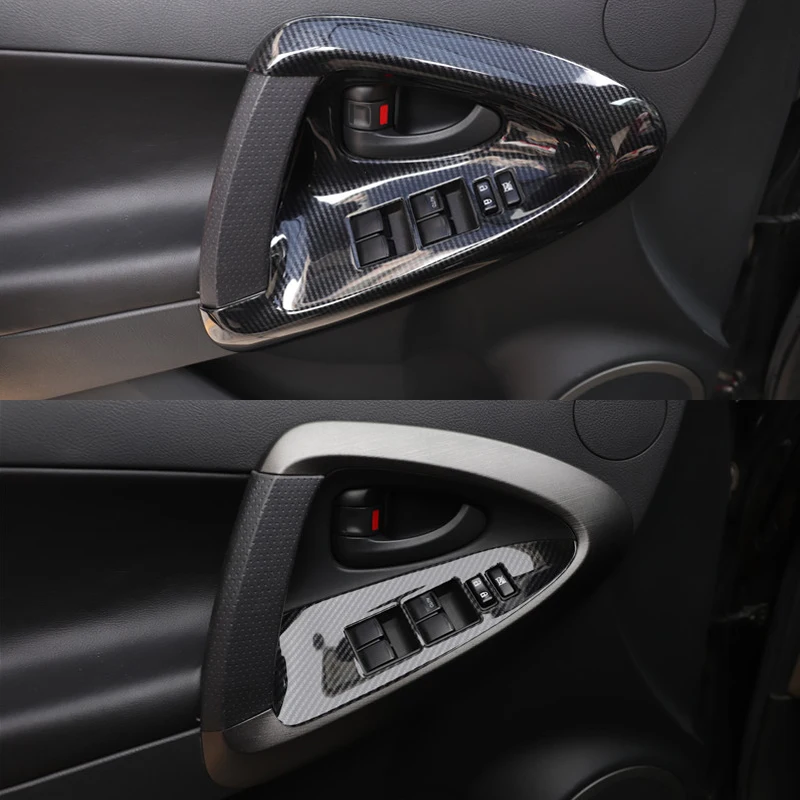 For Toyota XA30 Rav4 2006 2007 2008 2009 2010 2011 2012 ABS Carbon Fiber Style Accessories Interior Decoration Moulding Stickers