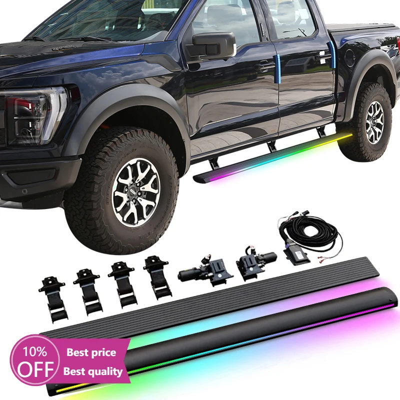 

Cc CarAutomatic Electric Power Side Step Running Board Led Light for Ford F-150 F250 F350 F550 Crew Cab 2015-2020 2021-2024