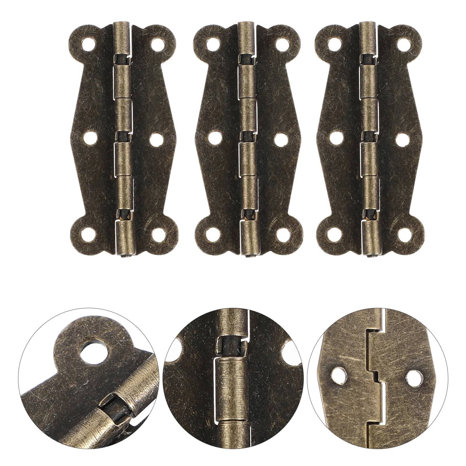 30 قطعة مفصلات فراشة خمر البرونزية الرجعية بعقب المفصلي لخزانة صندوق مجوهرات درج الأثاث ديكور صندوق أدوات خزانة مخفية #3