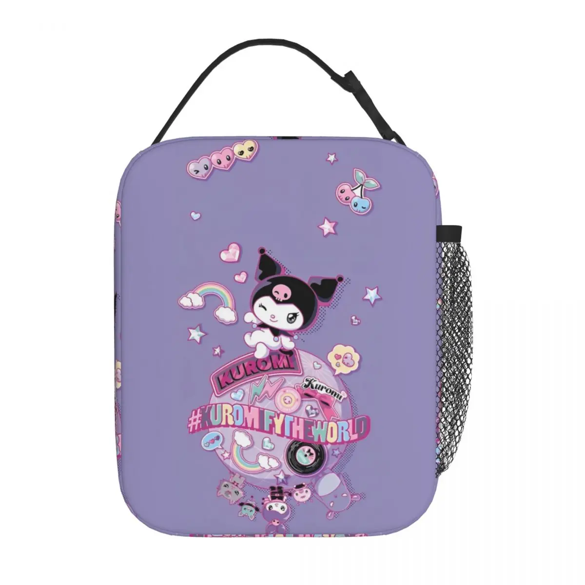 Purple Kuromi Merch Insulated Lunch Bag For Picnic Food Box Portable Cooler Thermal Lunch Boxes