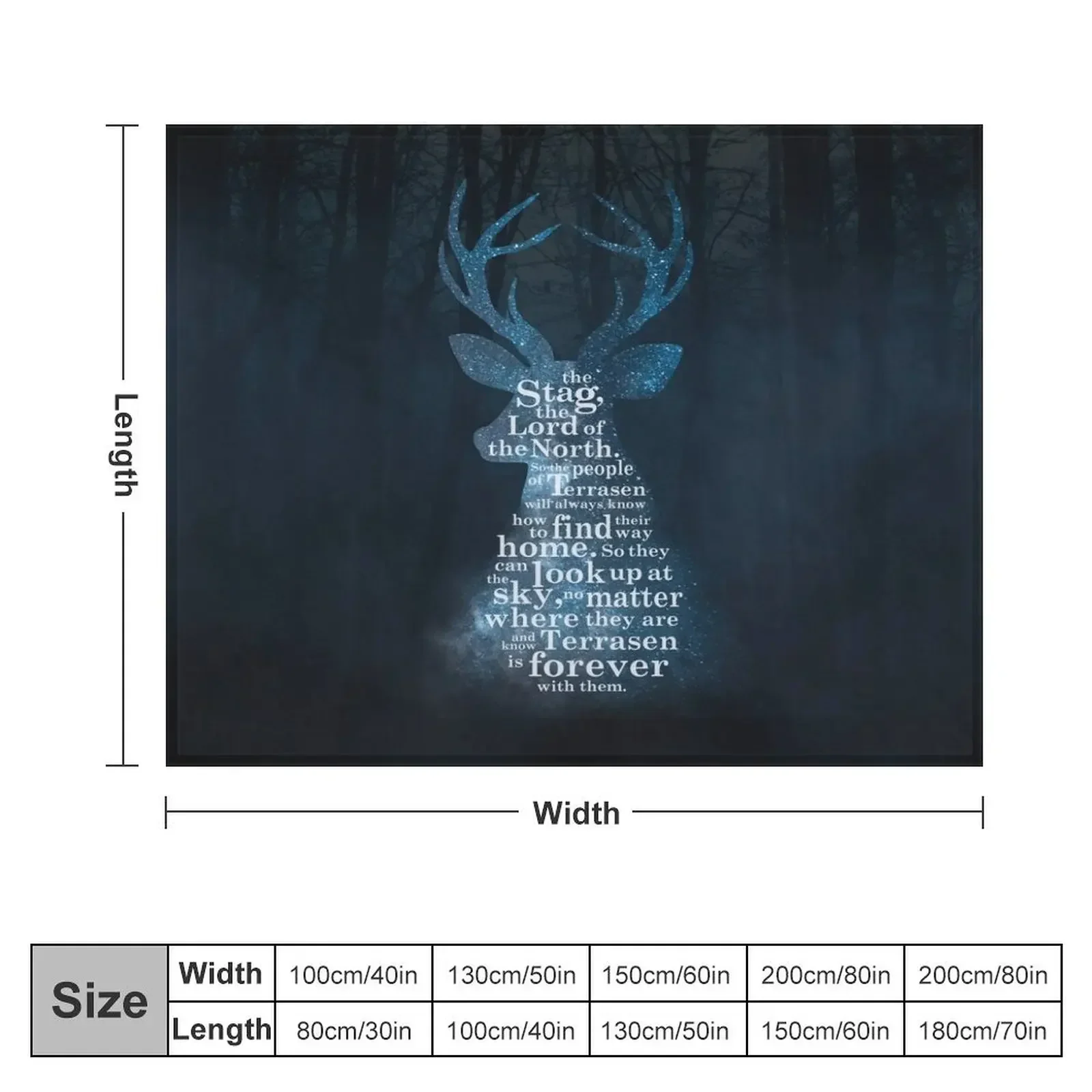 Throne of Glass - The Stag, the Lord of the North Throw Blanket Soft Plush Plaid Luxury Designer Personalized Gift Blankets