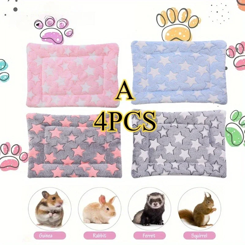 4 Stück kleine Haustiermatratzen, wendbar, doppelseitig, verdickte, waschbare Käfigmatte für Kaninchen, geeignet für Meerschweinchen, Kaninchen, Hamster – Detail 4