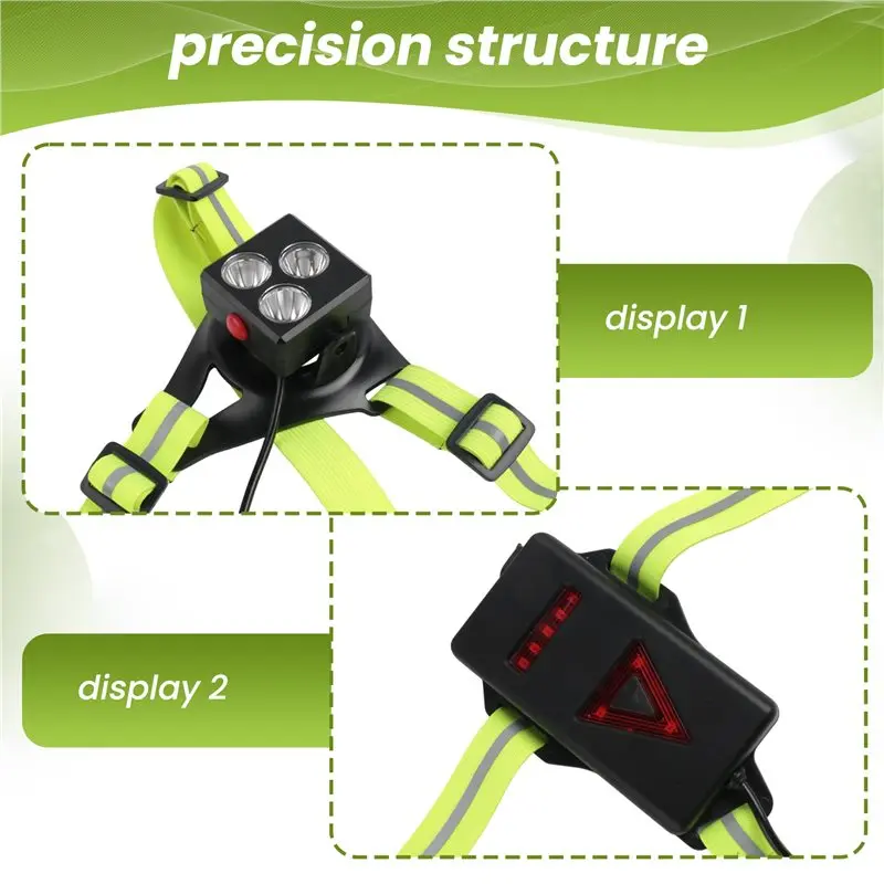 Quality Night Running Lights For Runners, LED Chest Lamps With Reflective Vest Gear And Rechargeable Battery Charging Lights